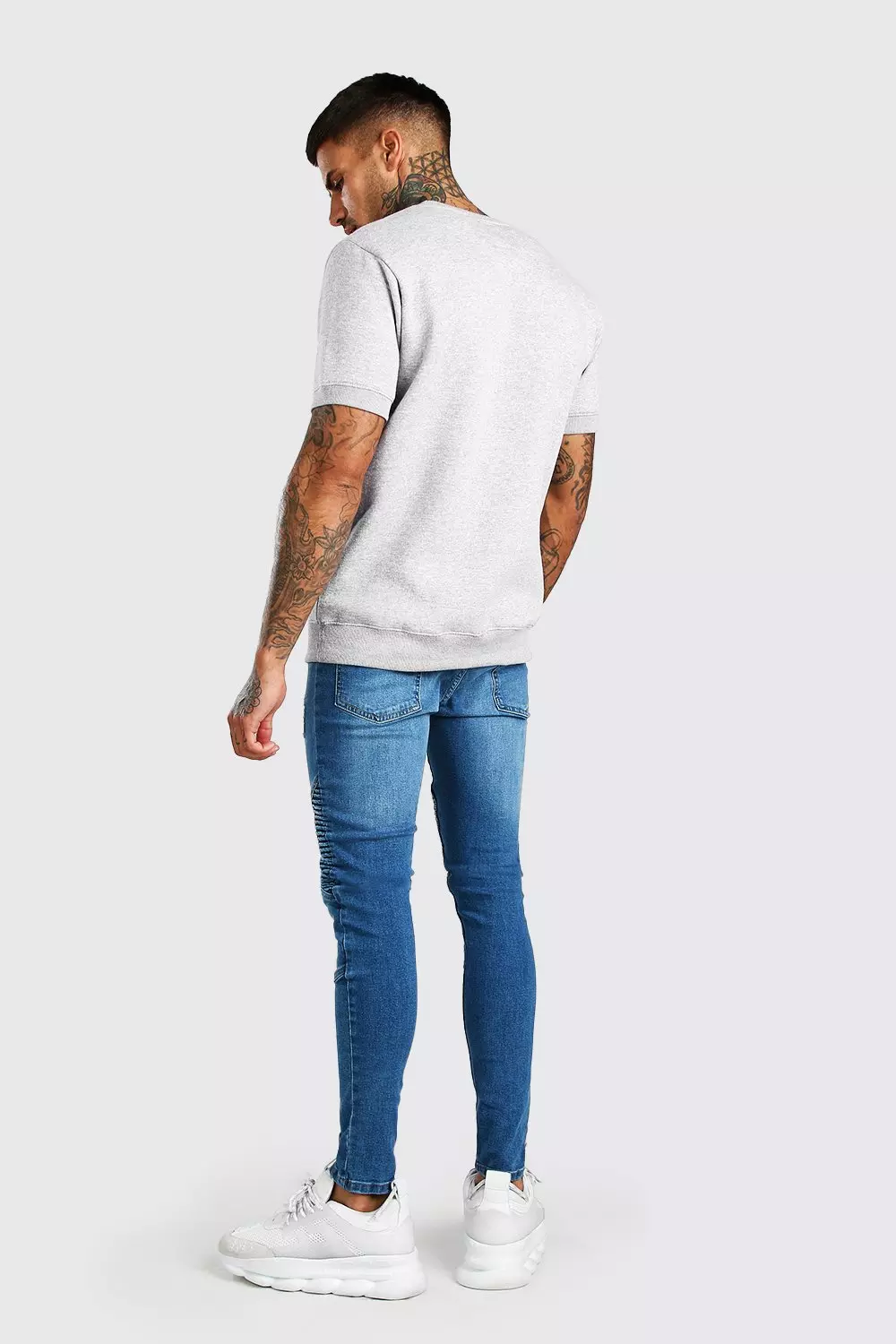 Mens biker sale jeans with zips